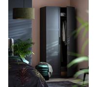 Habitat Munich Panelled 2 Door Wardrobe - Anthracite