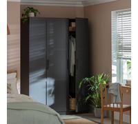 Habitat Munich Panelled 3 Door Wardrobe - Anthracite