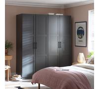 Habitat Munich Panelled 4 Door Wardrobe - Anthracite