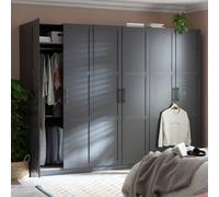 Habitat Munich Panelled 6 Door Wardrobe - Anthracite