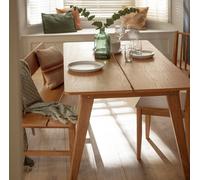 Habitat Nel Oak Dining Table & 2 Oak Benches