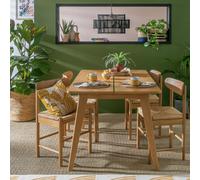 Habitat Nel Oak Dining Table & 4 Oak Chairs