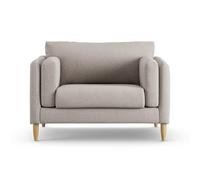 Habitat Newington Fabric Cuddle Chair - Stone - Ash Leg