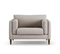Habitat Newington Fabric Cuddle Chair - Stone - Dark Leg