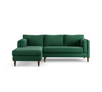 Habitat Newington Left Hand Corner Sofa - Green - Dark Leg
