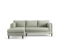 Habitat Newington Left Hand Corner Sofa -Sage Green-Dark Leg