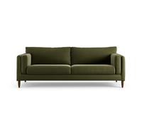 Habitat Newington Velvet 4 Seater Sofa - Green - Dark Leg