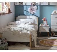 Habitat Nico Single Bed Frame With Mattress - White & Pine