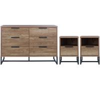 Habitat Nomad 2 Bedsides & 3+3 Drawer Set - Oak Effect
