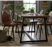 Habitat Nomad Oak Dining Table & 4 Brown Chairs
