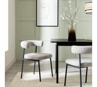 Habitat Oakie Pair of Fabric Dining Chair - Grey