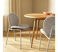 Habitat Oryn Pair of Fabric Dining Chair - Natural