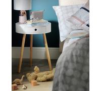 Habitat Otto 1 Drawer Round Bedside Table - White