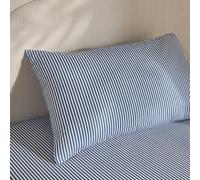 Habitat Oxford Printed Stripe Blue Pillowcase