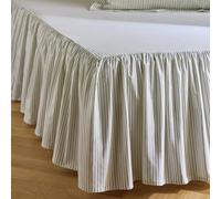 Habitat Oxford Printed Stripe Green Valance Sheet - Double