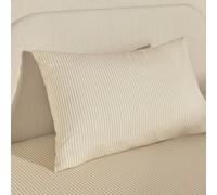 Habitat Oxford Printed Stripe Neutral Pillowcase