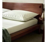 Habitat Oxford Stripe Printed Green Fitted Sheet - Superking