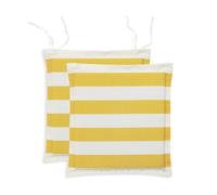 Habitat Pack of 2 Stripe Garden Chair Cushions - Yellow