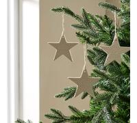 Habitat Pack of 3 White Ceramic Star Hanging Decoration