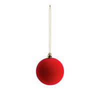 Habitat Pack of 6 Velvet Christmas Baubles - Red