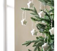 Habitat Pack of 6 White Star Christmas Hanging Decoration