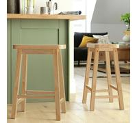 Habitat Pair of Saddle Bar Stools - Natural
