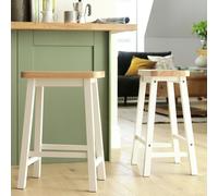 Habitat Pair of Saddle Bar Stools - Two Tone