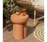 Habitat Palma Round Concrete Effect Garden Side Table- Brown