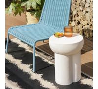 Habitat Palma Round Concrete Effect Garden Side Table- White