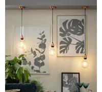 Habitat Pendel Electric Light Fitting Black & Copper 1.2M