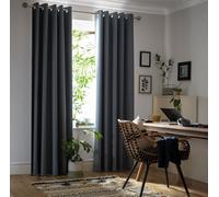 Habitat Plain Blackout Eyelet Curtains - Blue