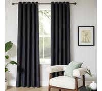 Habitat Plain Blackout Eyelet Curtains - Charcoal