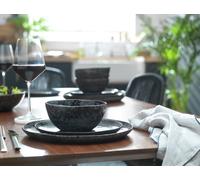 Habitat Preto 12 Piece Stoneware Dinner Set - Black