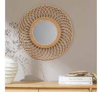 Habitat Rattan Round Wall Mirror - 55x55cm
