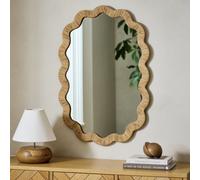 Habitat Rattan Wavy Wall Mirror - 90x60cm