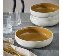 Habitat Raw Edge 4 Piece Stoneware Pasta Bowl - Camel Brown