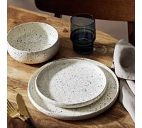 Habitat Reactive Speckle 12 Piece Stoneware Dinner Set-White