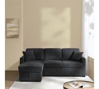 Habitat Reagan Left Hand Storage Corner Chaise Sofa Bed - Charcoal