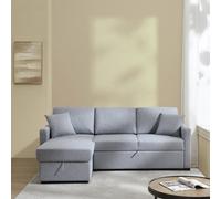 Habitat Reagan Left Hand Storage Corner Chaise Sofa Bed - Grey