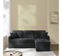 Habitat Reagan Right Hand Storage Corner Chaise Sofa Bed - Charcoal