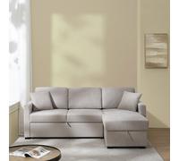 Habitat Reagan Right Hand Storage Corner Chaise Sofa Bed - Natural