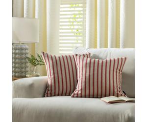 Habitat Red Dye Yarn Stipe Cushion Cover - 2 Pack - 43x43cm