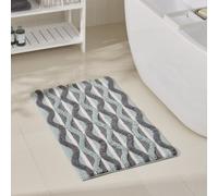 Habitat Retro Wave Geo Bath Mat - Blue
