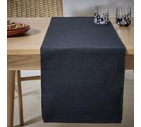 Habitat Ribbed Cotton Table Runner - Black