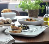 Habitat Riko Square 4 Piece Dinner Plates - White