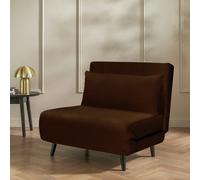Habitat Roma Single Velvet Chairbed - Chocolate