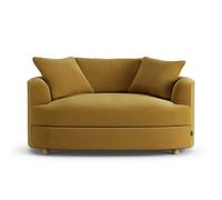Habitat Sacha Fabric Cuddle Chair - Gold - Ash Leg