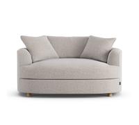Habitat Sacha Fabric Cuddle Chair - Natural - Ash Leg