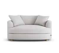 Habitat Sacha Fabric Cuddle Chair - Natural - Ash Leg