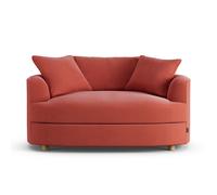 Habitat Sacha Fabric Cuddle Chair - Papaya - Ash Leg